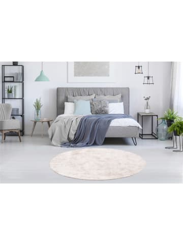 Kayoom Hochflor Teppich Diamond 700 in puderrosa - rund