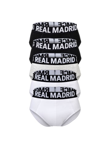 Real Madrid Slip 5er Pack in Schwarz/Grau/Weiß