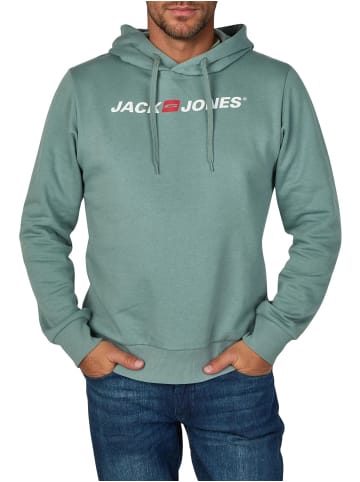 Jack & Jones Pullover JJMORTY OLD LOGO SWEAT HOOD SMU in Petrol