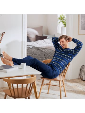 Erwin Müller Single-Jersey Schlafanzug in dunkelblau