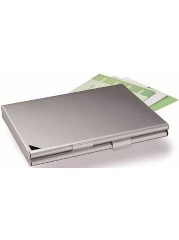 Durable Visitenkartenspender Business Card Box duo für 20 Karten metall/silber