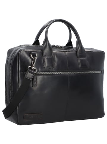 Plevier Rock Flint Aktentasche RFID Schutz Leder 41 cm Laptopfach schwarz