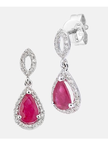 Diamant L'éternel Ohrringe aus 750 Weißgold mit Diamant mit Rubin