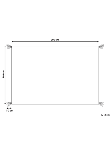 Beliani Kurzflor MUGLA in Orange - (W) 140 x (H) 1.5 x (L) 200 cm