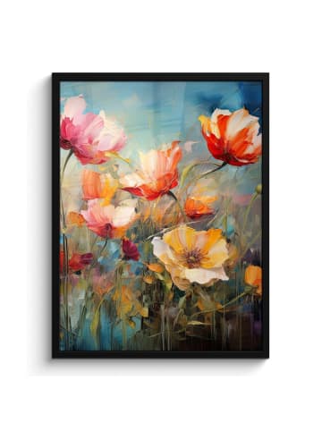 MuchoWow Poster mit Leiste Bunte Blumen (BxH)