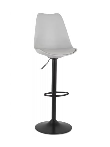KADIMA DESIGN Verstellbarer Barhocker mit Rückenlehne aus Metall Kunststoff in Grau