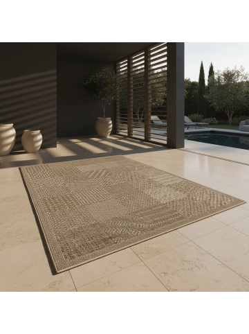 KADIMA DESIGN Teppich Outdoor Waschbar Einfarbig MALOJA Strapazierfähig OEKO-TEX in Beige