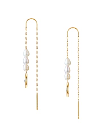 Valero Pearls Ohrhänger aus Edelstahl mit Preciosa und Süßwasser-Zuchtperle in gelbgold