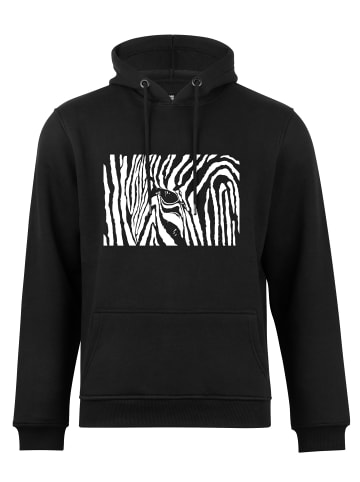 Cotton Prime® Kapuzensweatshirt Black & White Zebra Eye in schwarz