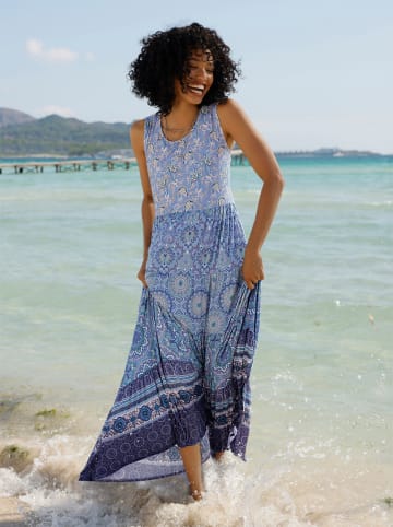 Heine Jerseykleid in bleu-salbei-bedruckt