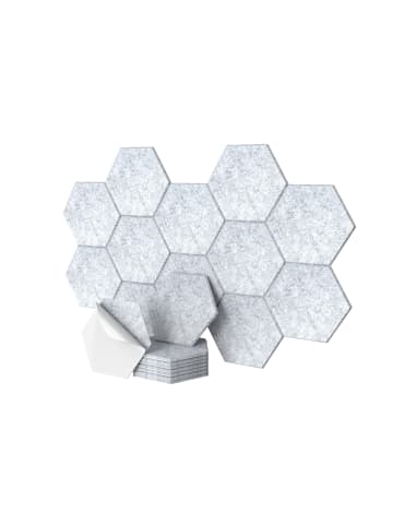 relaxdays 18 x Akustikplatten „Hexagon“ in Grau – 30 x 26 cm