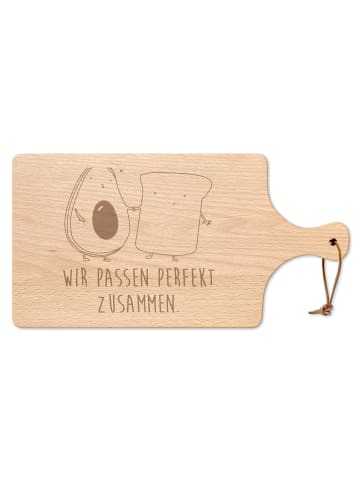 Mr. & Mrs. Panda Schneidebrett Holz Avocado Toast mit Spruch in Transparent