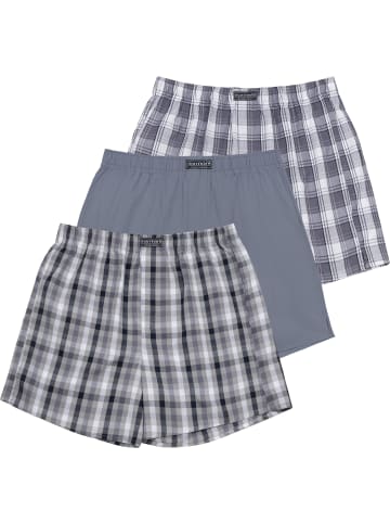 normani 3 Stück Herren Web Boxershorts in Grau