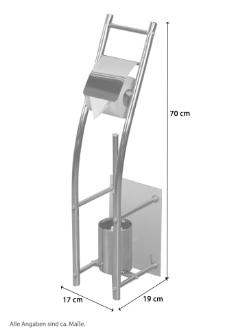 möbel-direkt WC-Garnitur WC-Bürstenhalter in silber