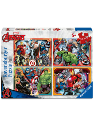 Ravensburger Verlag GmbH Spiel - Kinderpuzzle 4x100 Teile - Marvel Avengers - Die mächtigen Avenger