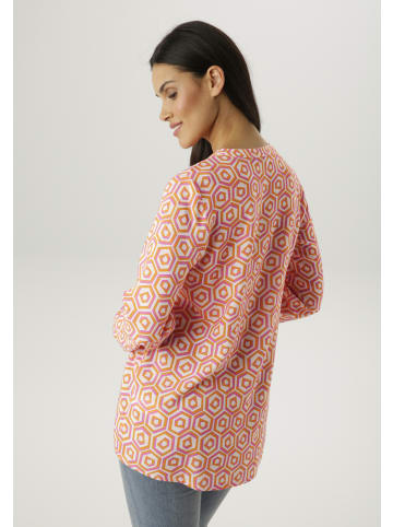 Aniston SELECTED Schlupfbluse in hellrosa-orange-pink