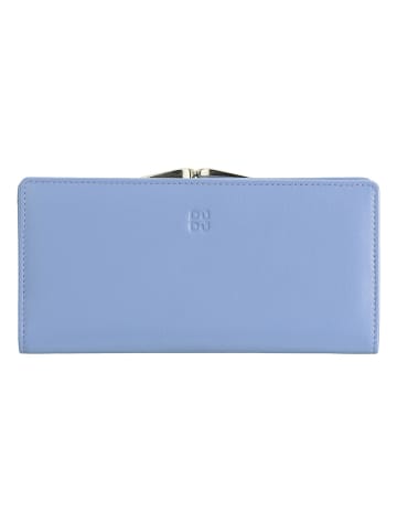 DuDu Geldbörse RFID Schutz Leder 19.5 cm in pastellblau