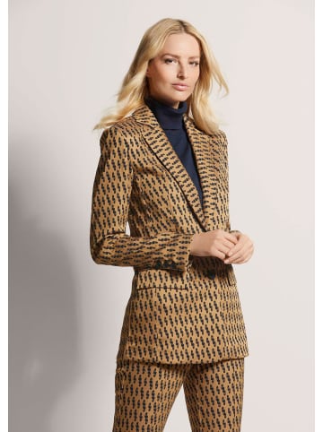 MADELEINE Langer Jersey-Blazer mit Reverskragen in caramel / schwarz / grau