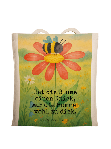 Mr. & Mrs. Panda totebag Hummel Blume Design mit Spruch in Weiß
