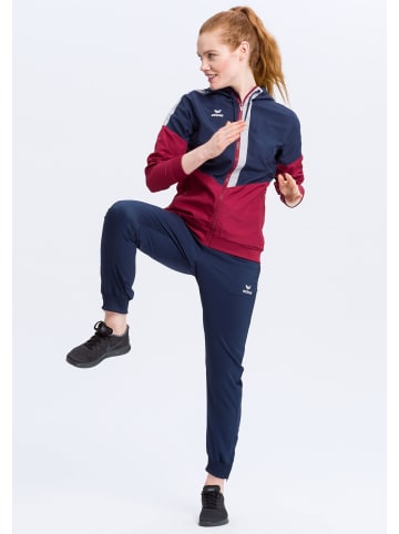 erima Squad Tracktop Jacke mit Kapuze in new navy/bordeaux/silver grey