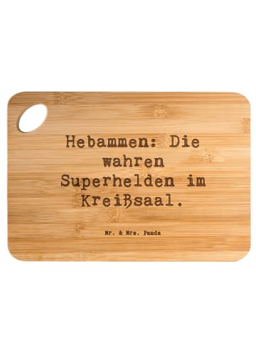 Mr. & Mrs. Panda Schneidebrett Spruch Hebamme Superhelden mit Sp... in Braun