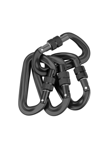 Intirilife 4er Set Karabiner in Schwarz