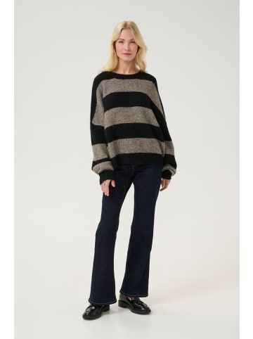 CULTURE Strickpullover CUkimmy in Black/falcon stripe