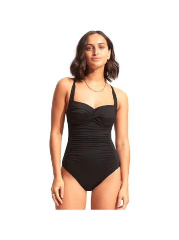 Seafolly W COLLECTIVE TWIST HALTER ONE PIECE in Schwarz