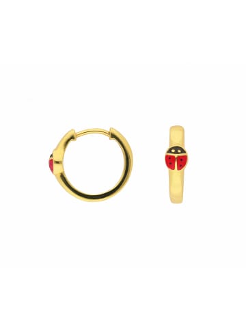 Adeliás Damen 333 Gold Ohrringe / Creolen Marienkäfer Ø 14,1 mm in gold