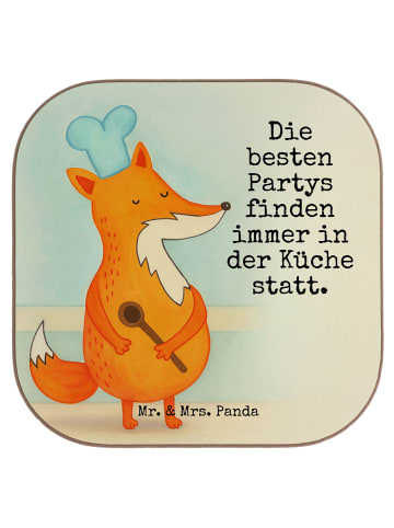 Mr. & Mrs. Panda Untersetzer Tasse Fuchs Koch Design mit Spruch in Weiß