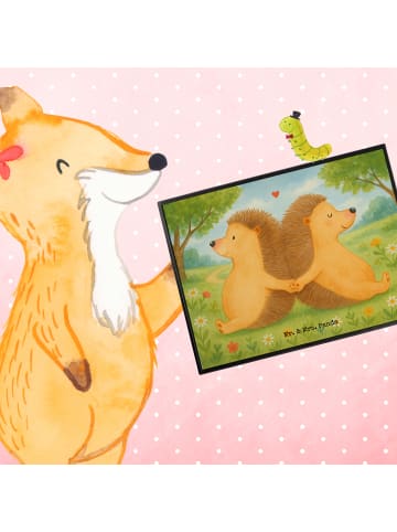 Mr. & Mrs. Panda Schreibunterlage Igel händchenhaltend Design oh... in Weiß