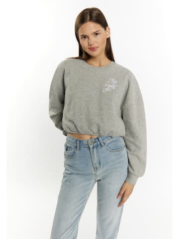 myMo Sweatshirt Cropped in Grau Melange