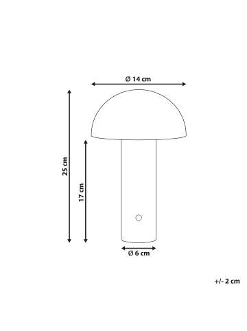 Beliani Tischleuchten BOJO in Braun/Weiß - (W) 14 x (H) 25 x (L) 14 cm