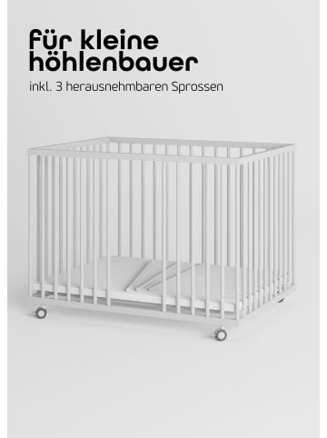 Sämann Sämann Laufgitter mit Matratze SleepPlus, Lattenrost & Sprossen weiß Premium