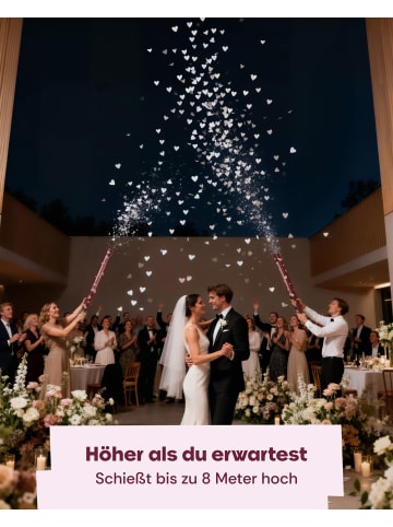 Partyjoker 5er Set XXL Konfettikanonen Herzen Weiß – Viel Inhalt