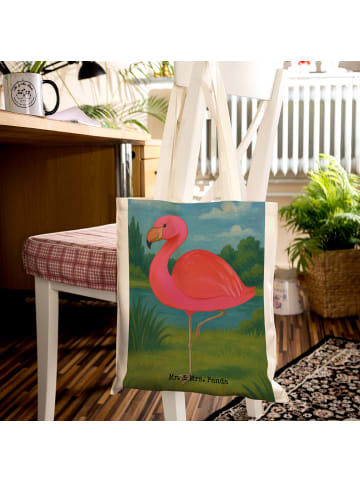 Mr. & Mrs. Panda Tasche Flamingo Classic Design ohne Spruch in Weiß