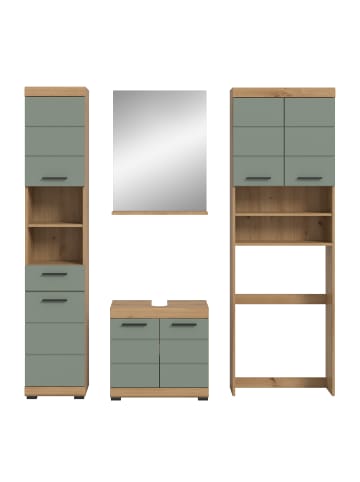 xonox.home Badkombination in Artisan Eiche/Salbei - (B) 190 x (H) 191 x (T) 34