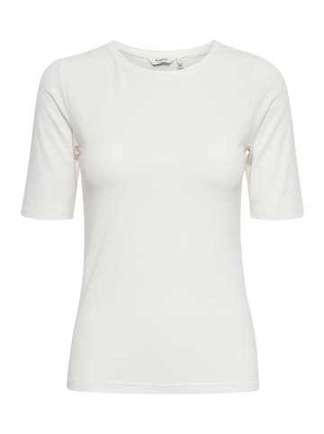 b.young T-Shirt Slim Fit Ellenbogen-Länge Rundhalsausschnitt in Weiß-2