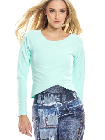 Winshape Functional Light and Soft Cropped Long Sleeve Top AET131LS in delicate mint