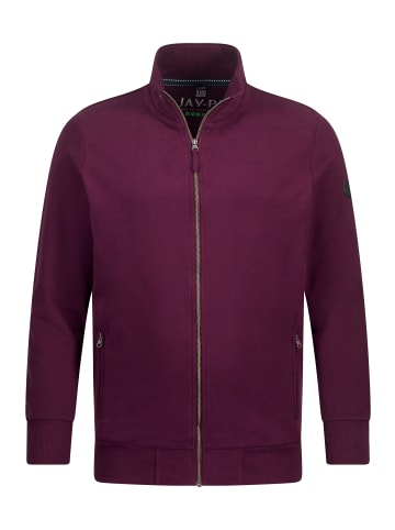 JP1880 Sweatjacke in aubergine