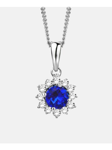 Diamant L'éternel Halskette aus 375 Weißgold mit Lab Grown Diamant mit Saphir