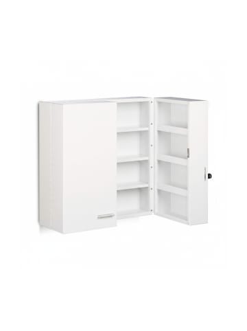 relaxdays Medikamentenschrank in Weiß - (B)53 x (H)53 x (T)20 cm