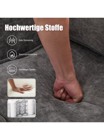 ABRIHOME 2 Sitzer Sofa in Grau mit Seitentasche Handyhalter und Stauraum