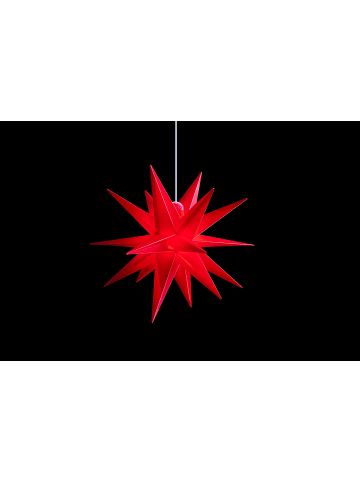 Sterntaler Dekostern | Weihnachtsstern Kunststoff | 18-Zacker | Faltstern | Rot |