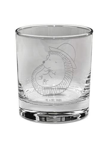 Mr. & Mrs. Panda Whiskey Glas Igel Beten ohne Spruch in Transparent