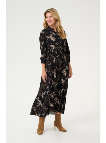 Cream Kleid CRAlora A-shape in Black With Autumn Flowers