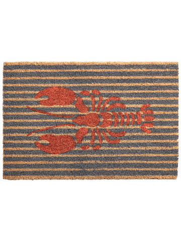 Beliani Fußmatte IRIGA in Bunt/Grau/Rot - (W) 40 x (L) 60 cm