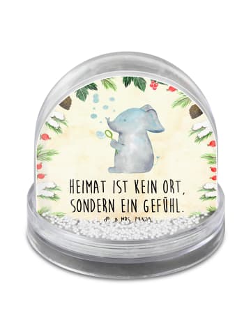 Mr. & Mrs. Panda Schneekugel Weihnachten Elefant Seifenblasen mi... in Naturpapier