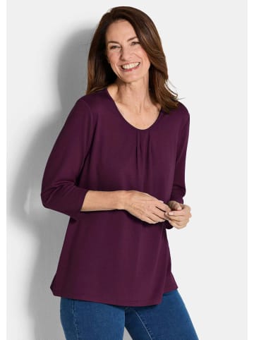 GOLDNER Kurzgröße:  Viskose-Oberteil mit Halbarm in bordeaux