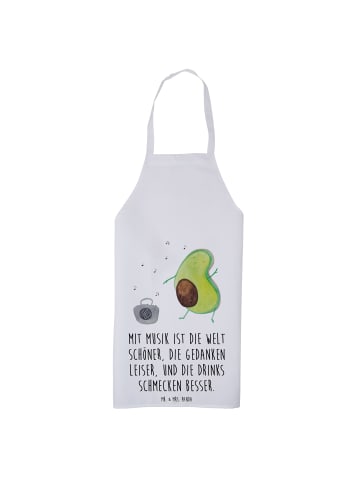 Mr. & Mrs. Panda Schürze Avocado Tanzen mit Spruch in Weiß